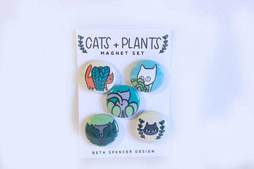 Cats + Plants Magnets