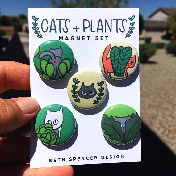 Cats + Plants Magnets