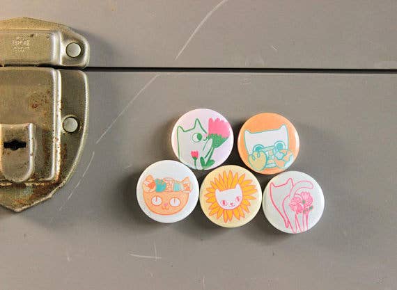Cats + Flower Magnets