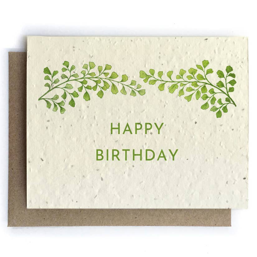 Happy Birthday Botanical Cards - Plantable Seed Paper