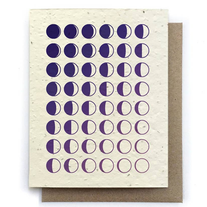 Moon Phase Birthday Card - Plantable Seed Paper