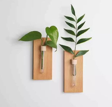 "The Greenhouse" Set of 2 Wooden Wall Propagation Vessels