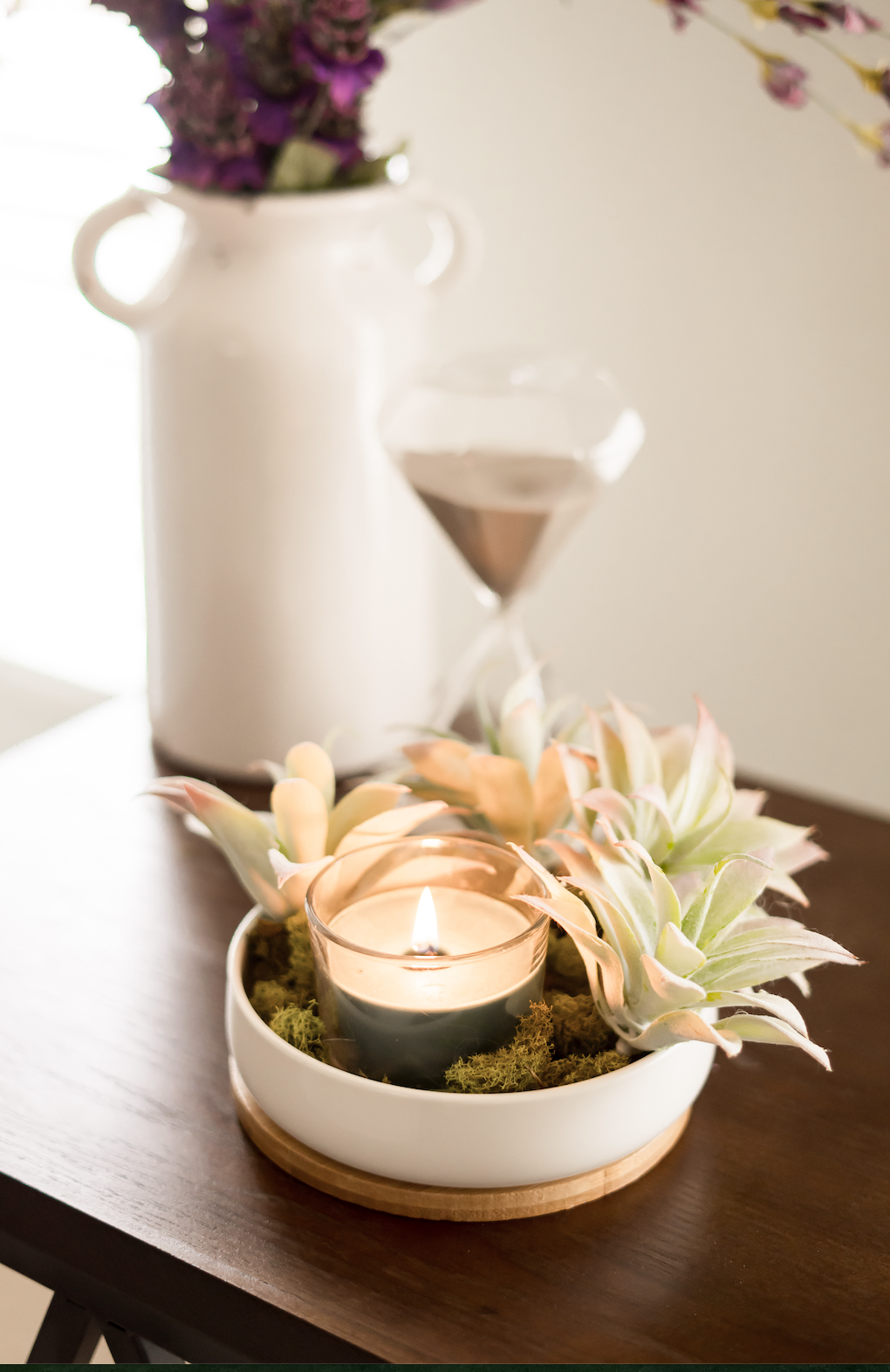 &quot;The Island&quot; Round Ceramic Planter &amp; Bamboo Dish