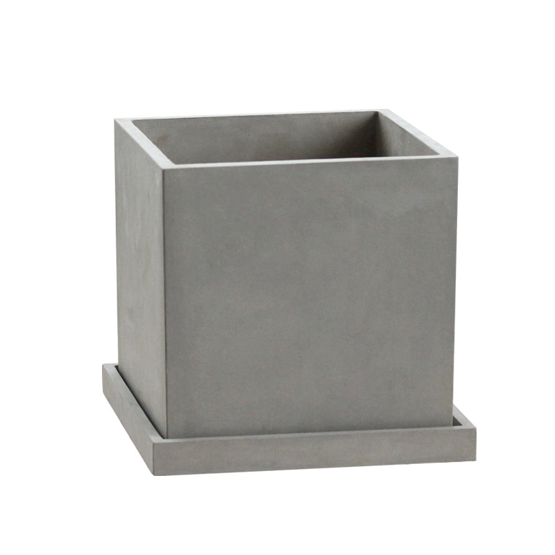 &quot;The Concrete Jungle&quot; Square Cement Planter &amp; Dish