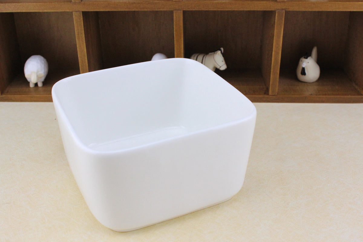 &quot;The Islet&quot; Square Ceramic Planter &amp; Bamboo Dish