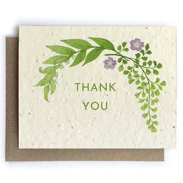 Thank You Botanical Greeting Cards - Plantable Seed Paper