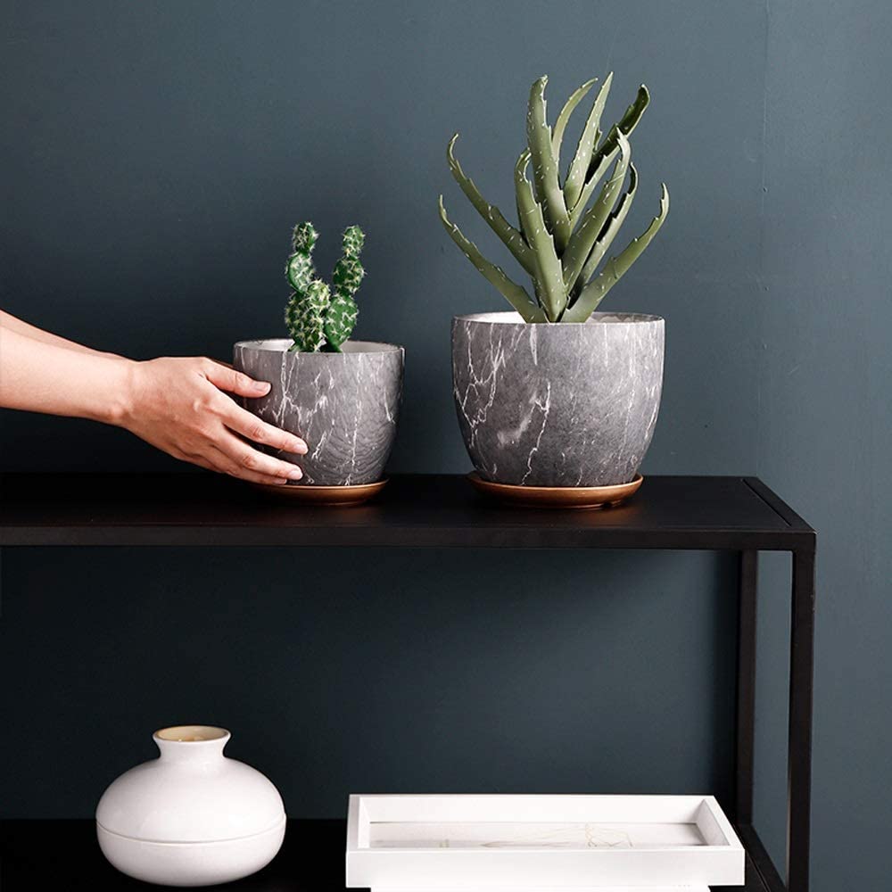 &quot;The Venus&quot; Marble Style Planter &amp; Dish