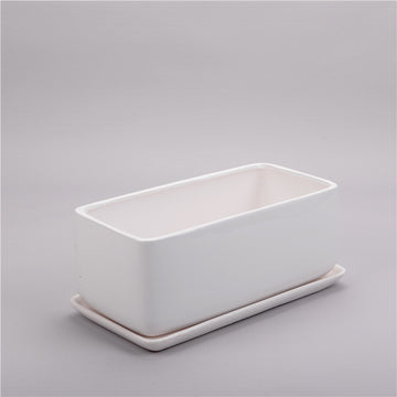 White Ceramic Planter 