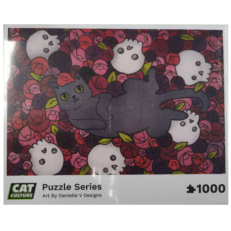 &quot;Hardcore Kitty&quot; Exclusive Cat &amp; Skull Puzzle by Cat Culture