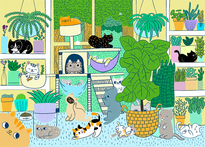&quot;Catropolis&quot; Exclusive Cat &amp; Plant Puzzle by Cat Culture
