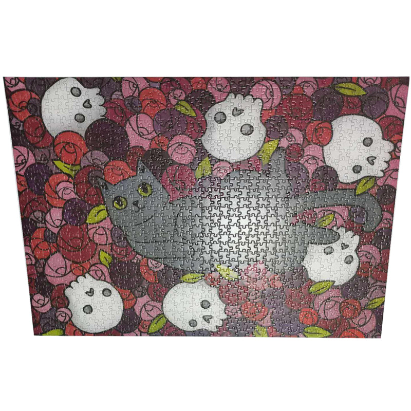&quot;Hardcore Kitty&quot; Exclusive Cat &amp; Skull Puzzle by Cat Culture
