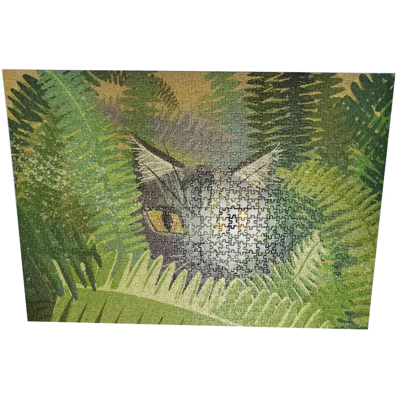 &quot;Jungle Cat&quot; Exclusive Cat &amp; Leaves Puzzle by Cat Culture